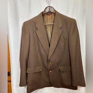 Vintage Jack Nicklaus Tournament Series Sports Coat Size 44L Brown Gold Buttons